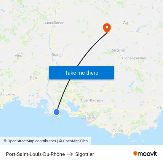 Port-Saint-Louis-Du-Rhône to Sigottier map