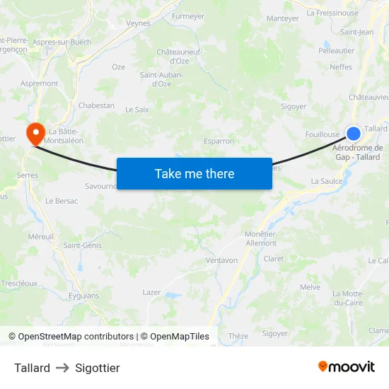Tallard to Sigottier map