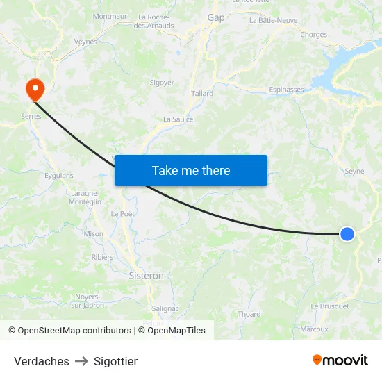 Verdaches to Sigottier map