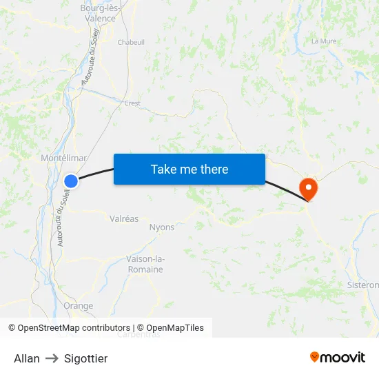 Allan to Sigottier map