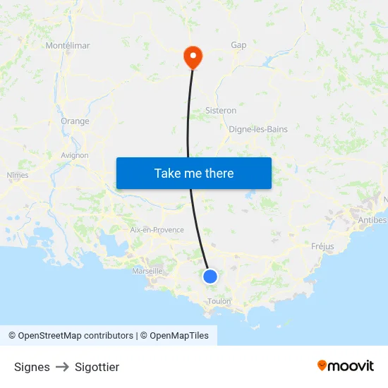 Signes to Sigottier map