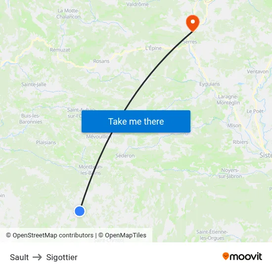 Sault to Sigottier map