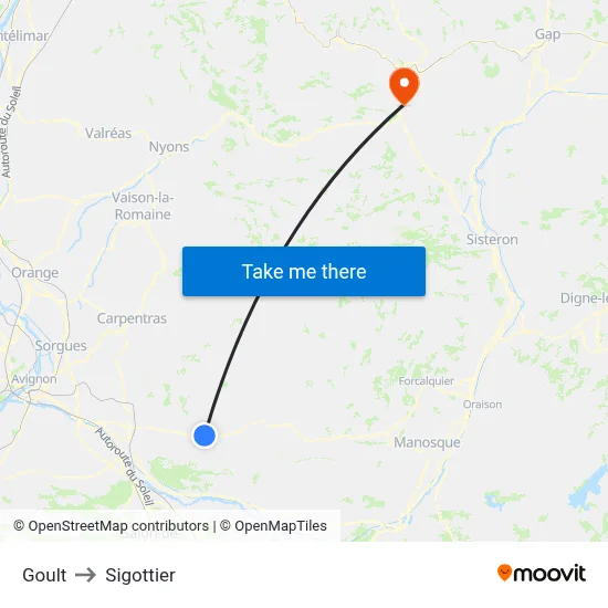 Goult to Sigottier map