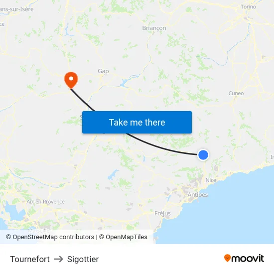Tournefort to Sigottier map