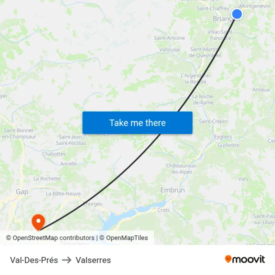 Val-Des-Prés to Valserres map