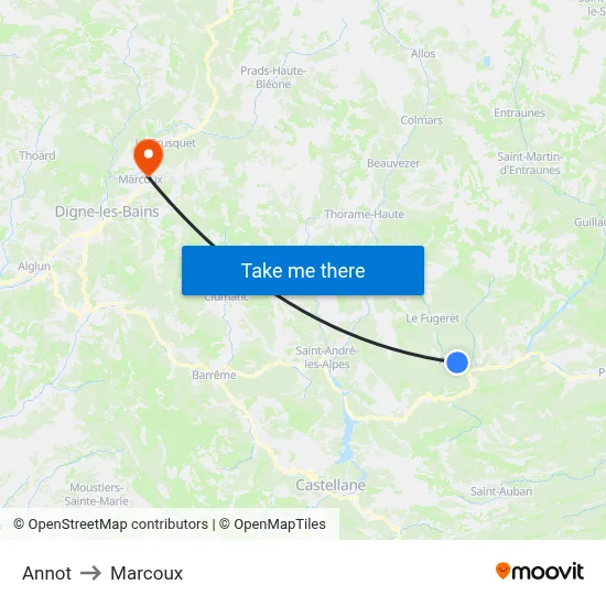 Annot to Marcoux map