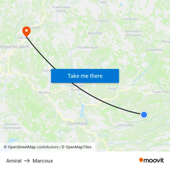 Amirat to Marcoux map