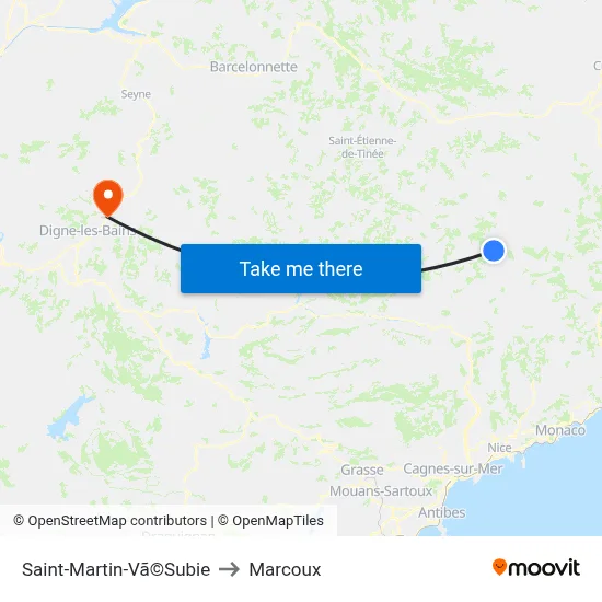 Saint-Martin-Vã©Subie to Marcoux map
