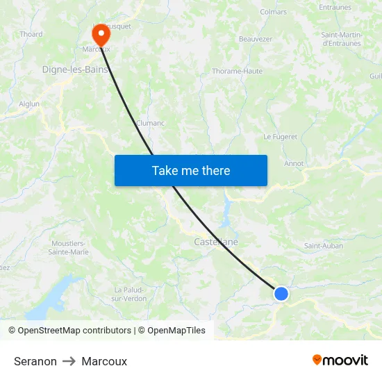 Seranon to Marcoux map