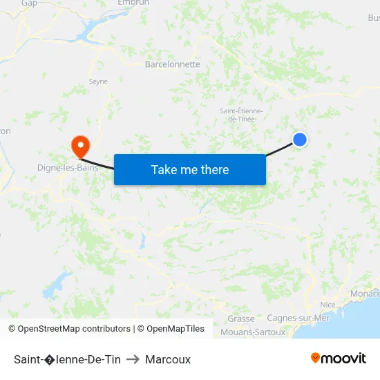 Saint-�Ienne-De-Tin to Marcoux map