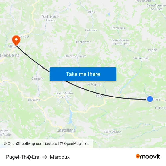 Puget-Th�Ers to Marcoux map