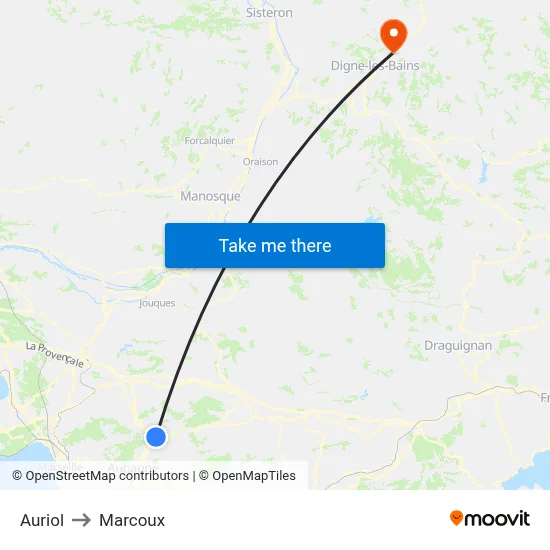 Auriol to Marcoux map