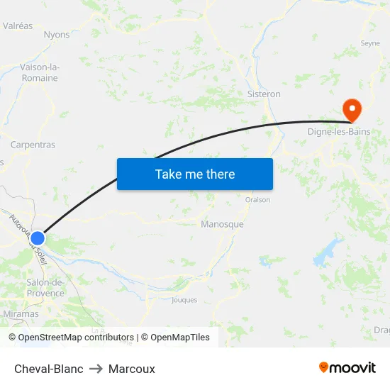 Cheval-Blanc to Marcoux map