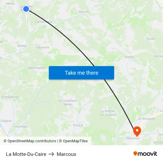 La Motte-Du-Caire to Marcoux map