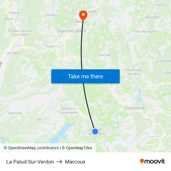 La Palud-Sur-Verdon to Marcoux map