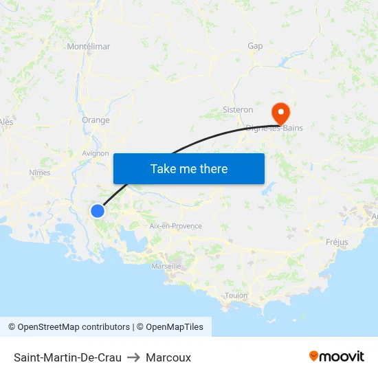 Saint-Martin-De-Crau to Marcoux map