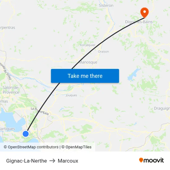 Gignac-La-Nerthe to Marcoux map