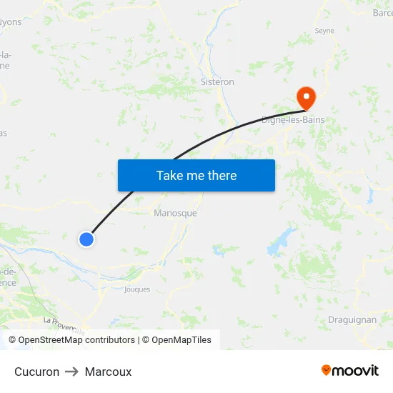 Cucuron to Marcoux map