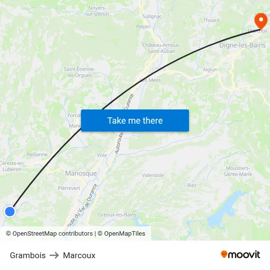 Grambois to Marcoux map