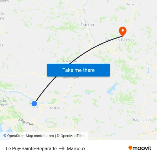Le Puy-Sainte-Réparade to Marcoux map