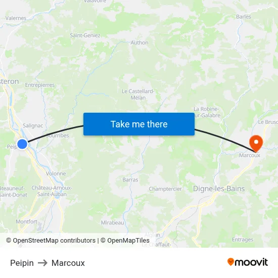Peipin to Marcoux map