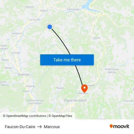 Faucon-Du-Caire to Marcoux map