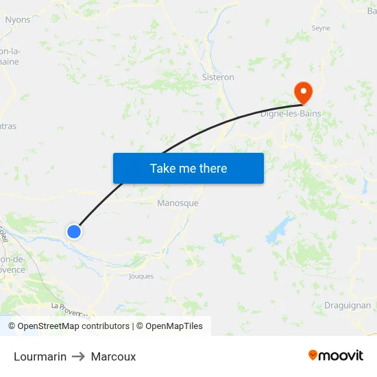 Lourmarin to Marcoux map