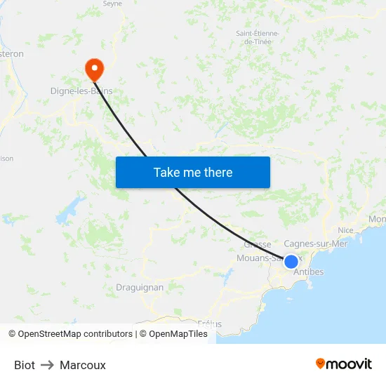 Biot to Marcoux map