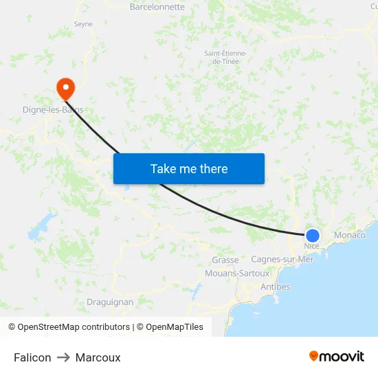 Falicon to Marcoux map