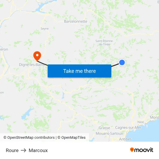 Roure to Marcoux map