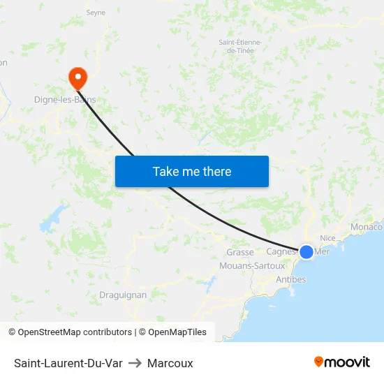 Saint-Laurent-Du-Var to Marcoux map