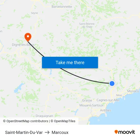 Saint-Martin-Du-Var to Marcoux map