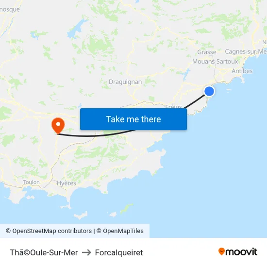 Thã©Oule-Sur-Mer to Forcalqueiret map