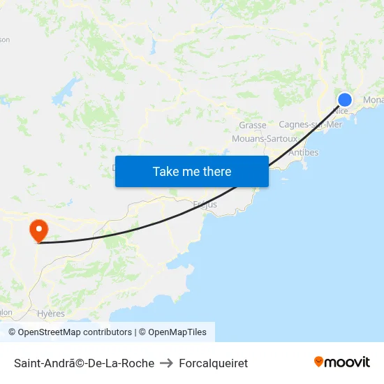 Saint-Andrã©-De-La-Roche to Forcalqueiret map