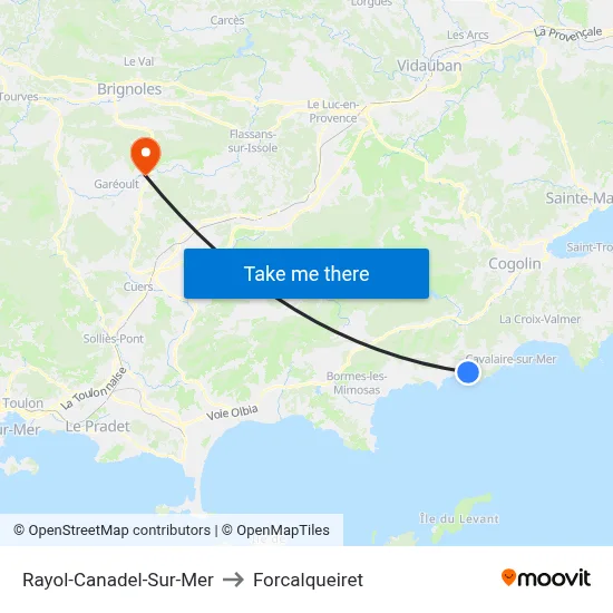 Rayol-Canadel-Sur-Mer to Forcalqueiret map