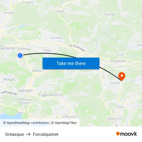 Gréasque to Forcalqueiret map