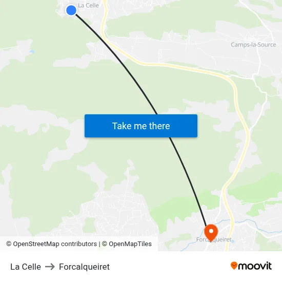 La Celle to Forcalqueiret map