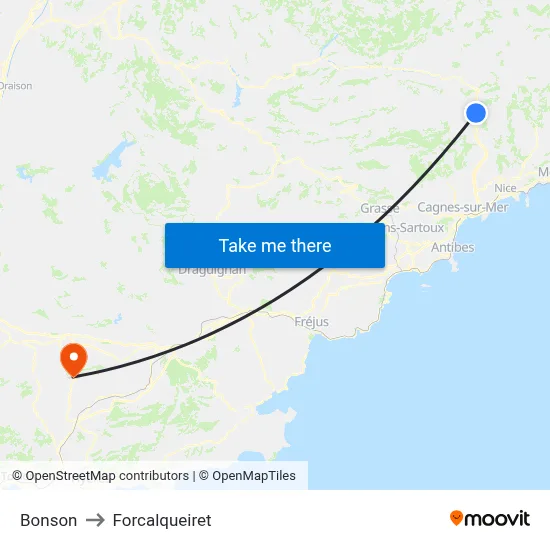 Bonson to Forcalqueiret map