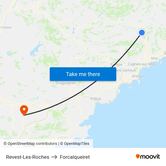 Revest-Les-Roches to Forcalqueiret map