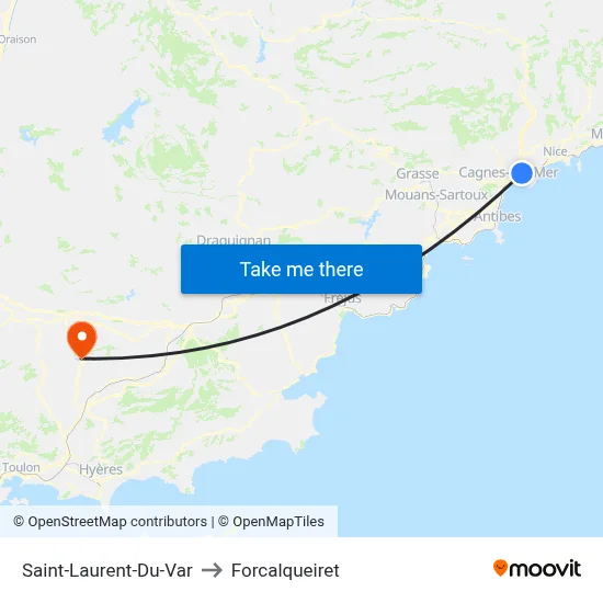 Saint-Laurent-Du-Var to Forcalqueiret map