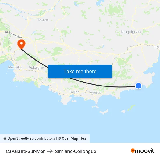 Cavalaire-Sur-Mer to Simiane-Collongue map
