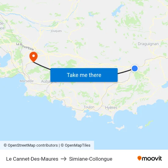 Le Cannet-Des-Maures to Simiane-Collongue map