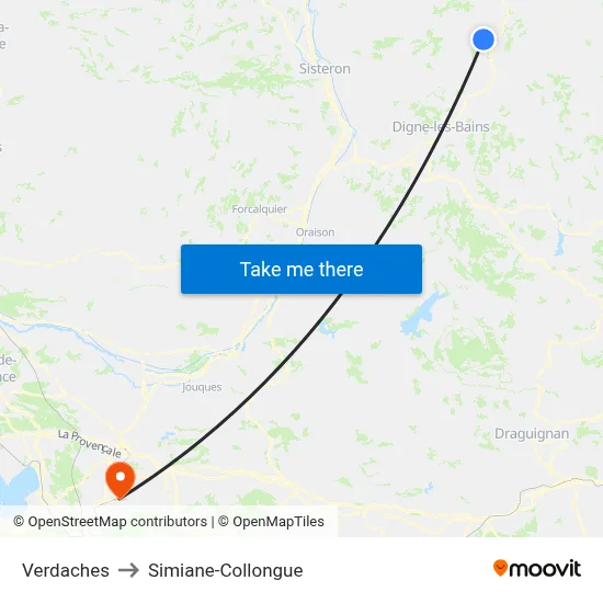 Verdaches to Simiane-Collongue map