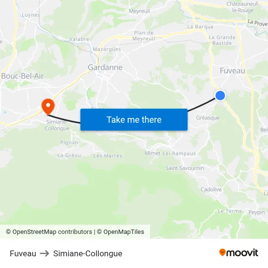 Fuveau to Simiane-Collongue map