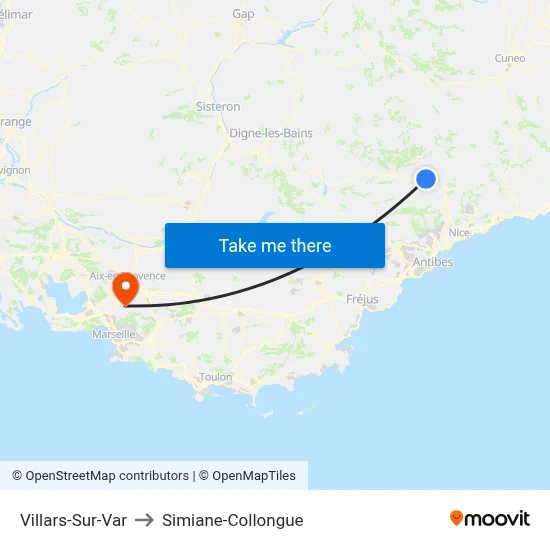 Villars-Sur-Var to Simiane-Collongue map