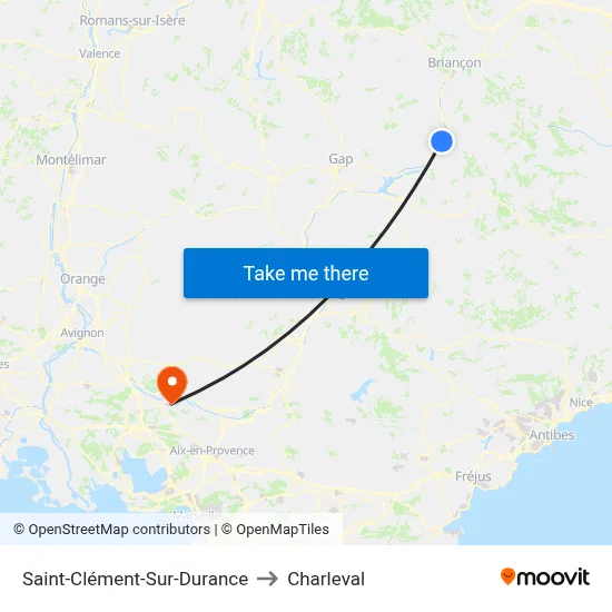 Saint-Clément-Sur-Durance to Charleval map