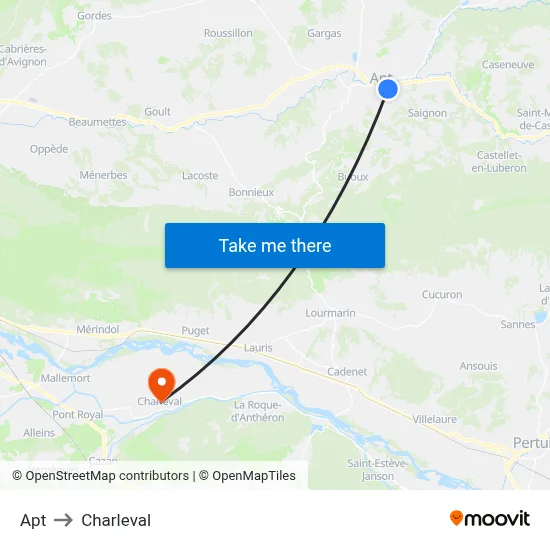 Apt to Charleval map