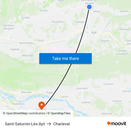 Saint-Saturnin-Lès-Apt to Charleval map