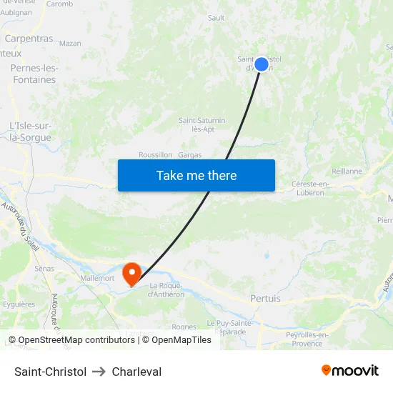 Saint-Christol to Charleval map