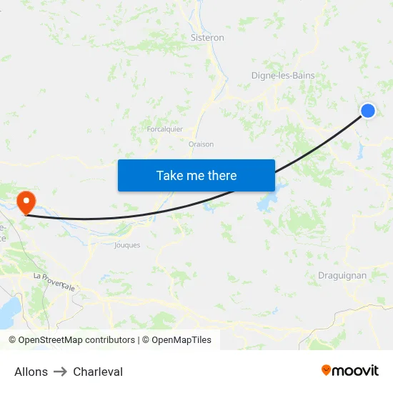 Allons to Charleval map